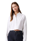 OXFORD LS CROPPED SHIRT J20J225079 YAF - xtazy fashion