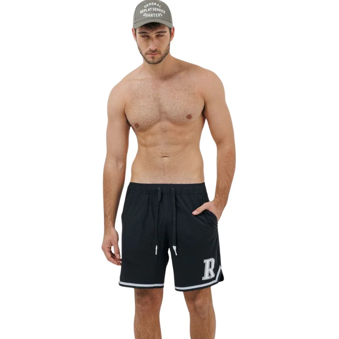 MENS POLY SHORT SWIMWEAR 25267801 BLACK/WHITE 90