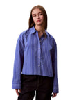 LV047C118G XNS YD STRIPE BOXY CROPPED SHIRT