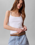 LV047G208G YAF SL 2X2 BABY RIB STRAP TANK