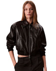 CK LV047C518G UB1 A-Cropped Crinkle Faux Leather B
