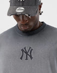 60856162 MLB Washed Logo Tee NY Yankees - BLK
