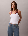 CK LV047D300G YAA CTN RIB TANK WITH COLOR BLOCK TR