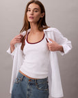 CK LV047D300G YAA CTN RIB TANK WITH COLOR BLOCK TR