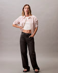 LV047C118G XNR YD STRIPE BOXY CROPPED SHIRT