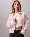 LV047C118G XNR YD STRIPE BOXY CROPPED SHIRT