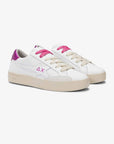 KATY LEATHER WHITE/FUXIA — סניקרס לנשים
