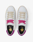 KATY LEATHER WHITE/FUXIA — סניקרס לנשים