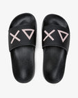 SLIPPERS LOGO BLACK — כפכפים לנשים