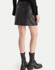 CK LV044D622G UB1 FAUX LEATHER 5PKT MINI SKIRT