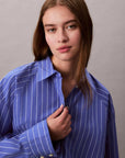 LV047C118G XNS YD STRIPE BOXY CROPPED SHIRT