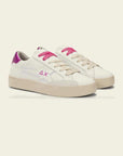 KATY LEATHER WHITE/FUXIA — סניקרס לנשים
