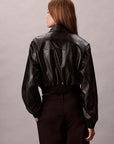 CK LV047C518G UB1 A-Cropped Crinkle Faux Leather B