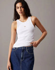 WOVEN LABEL RIB TANK TOP J20J224762 YAF - xtazy fashion