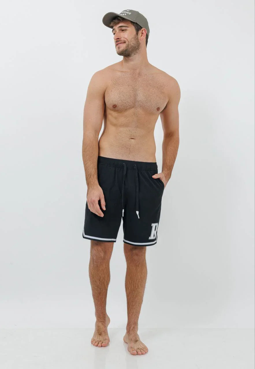 MENS POLY SHORT SWIMWEAR 25267801 BLACK/WHITE 90