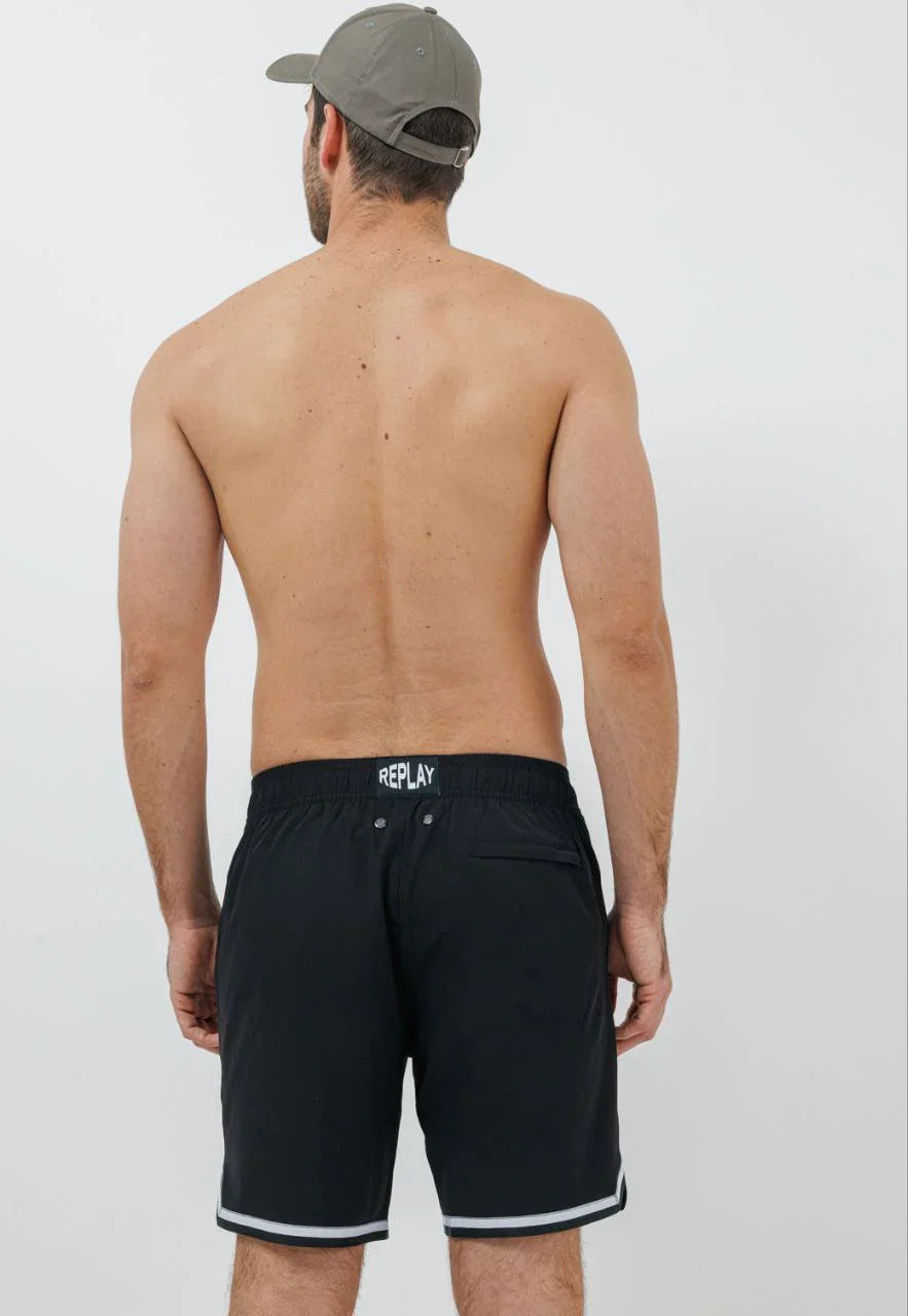 MENS POLY SHORT SWIMWEAR 25267801 BLACK/WHITE 90