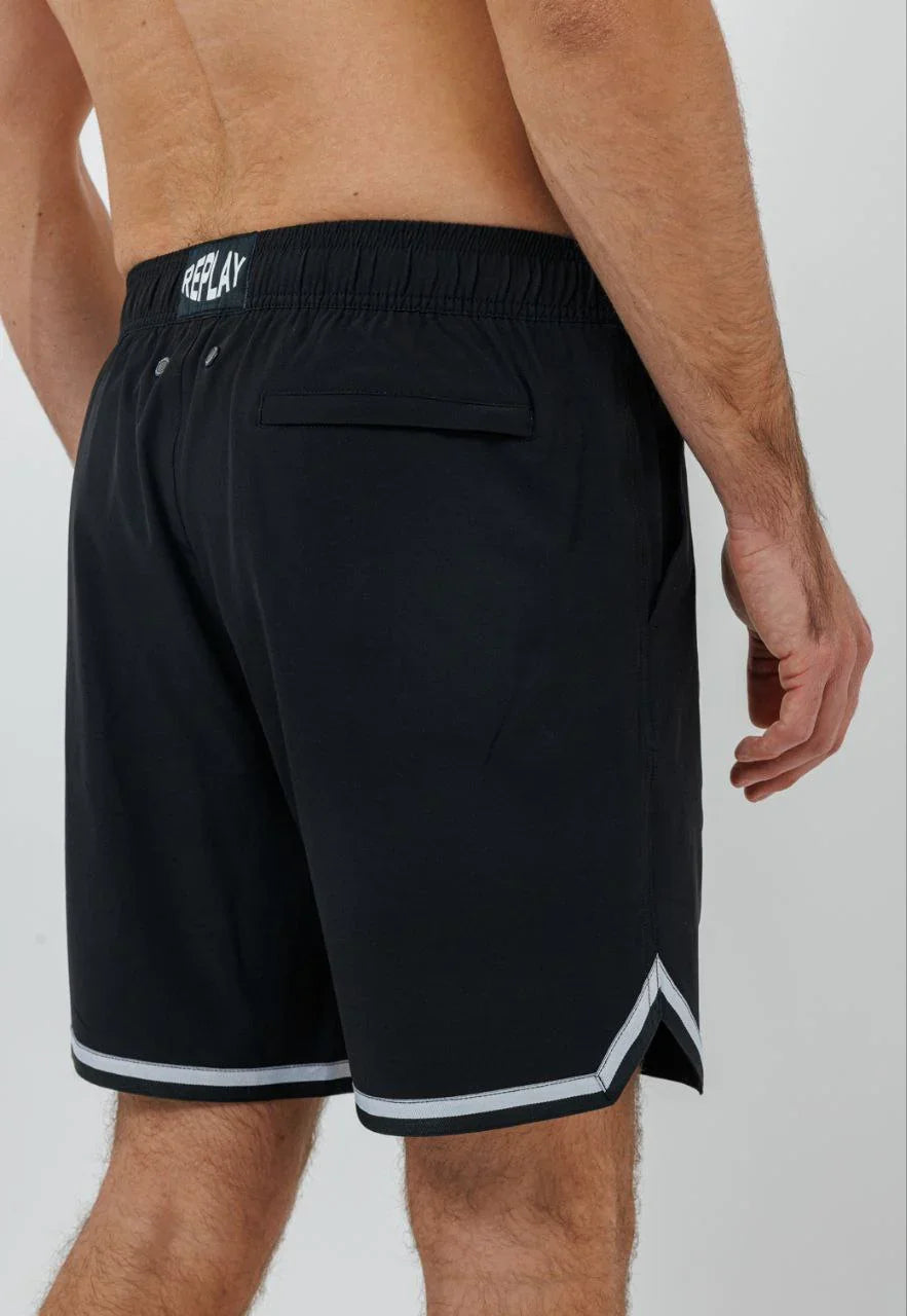 MENS POLY SHORT SWIMWEAR 25267801 BLACK/WHITE 90