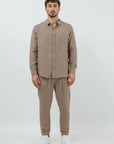 M LINEN LONG PANTS 25269811 CLAY 56