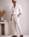 GIANNI LUPO מכנס פשתן FJ3270 S26 BEIGE