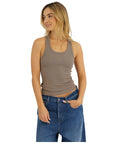 W RIB TANK TOP 25274893 BROWN 56