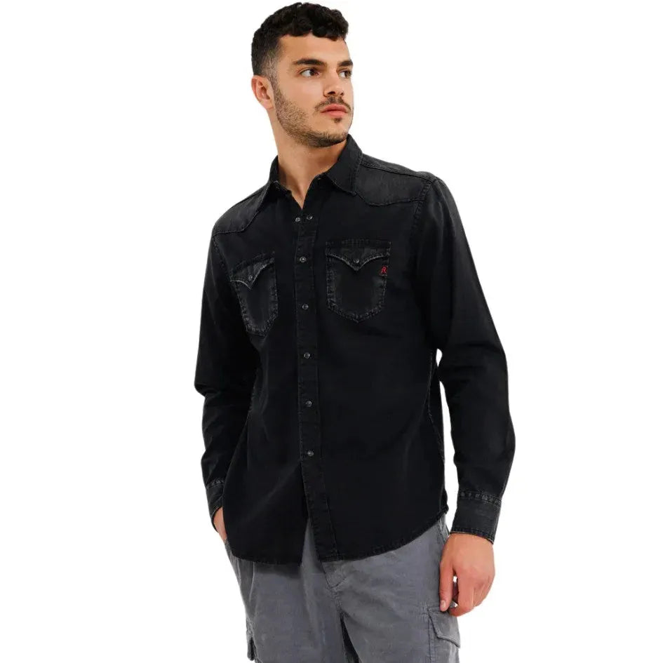 Camicie PF M4023-15470B099 BLACK DELAV?