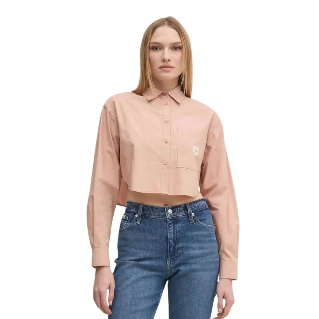 WOVEN LABEL CROPPED SHIRT J20J225078 TGW