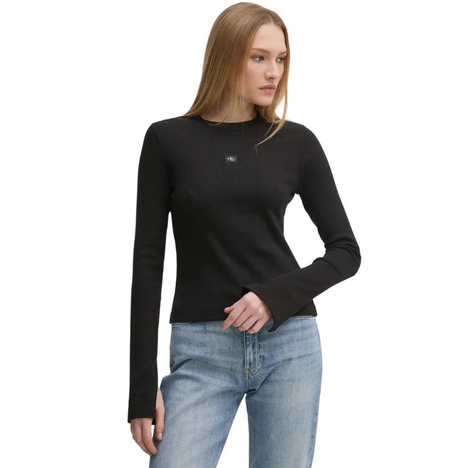 WOVEN LABEL RIB LS TOP J20J224760 BEH