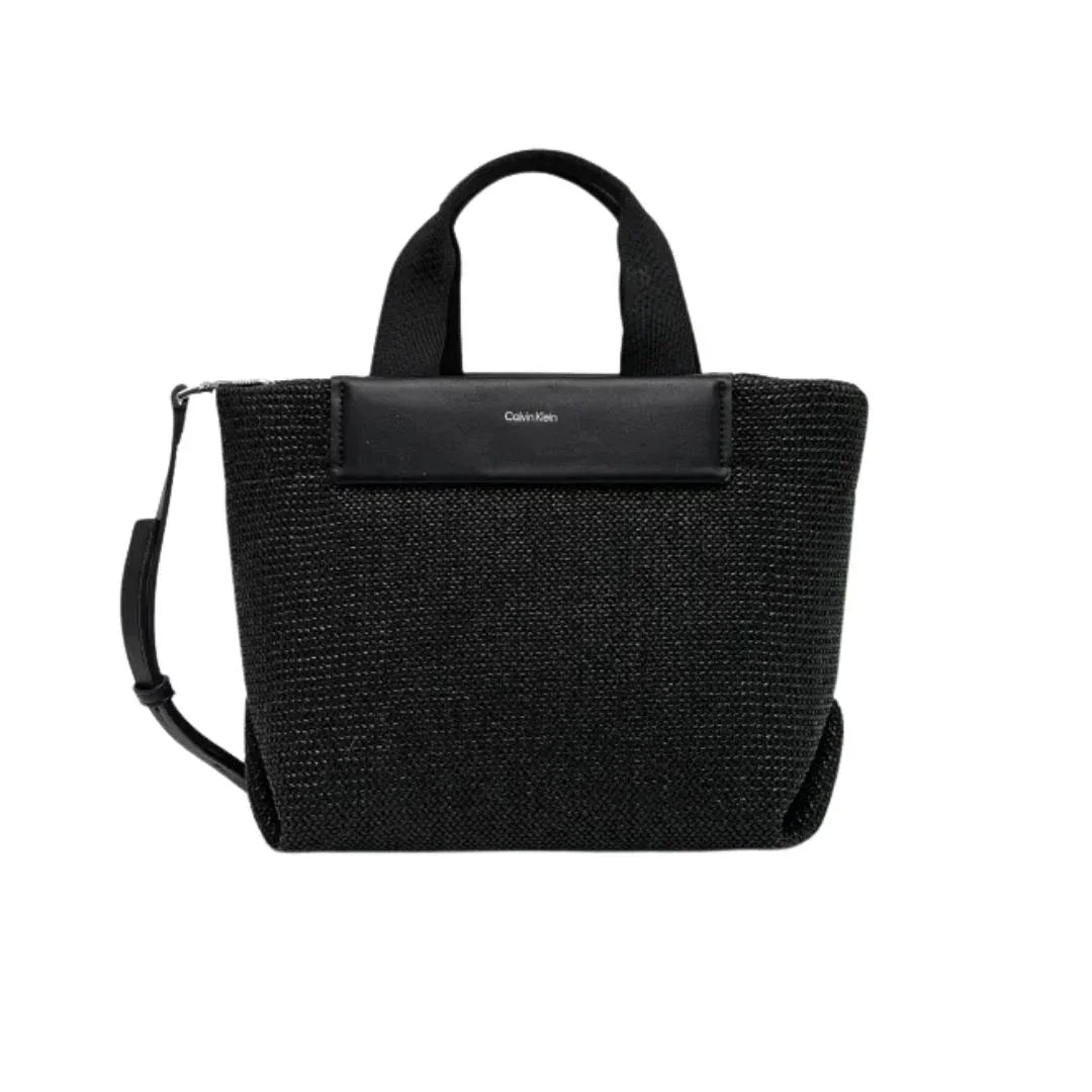 CK RAFFIA SMALL TOTE CROSSBODY K60K613026 BEH
