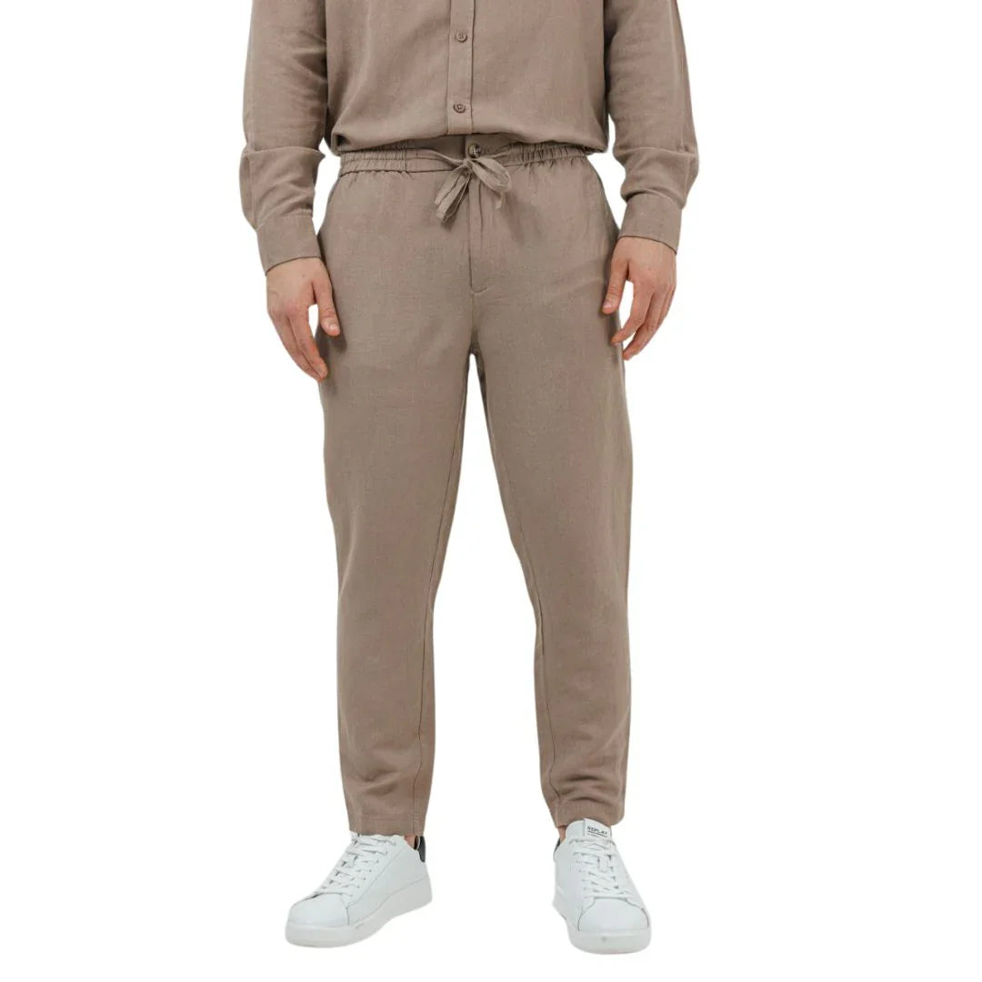 M LINEN LONG PANTS 25269811 CLAY 56