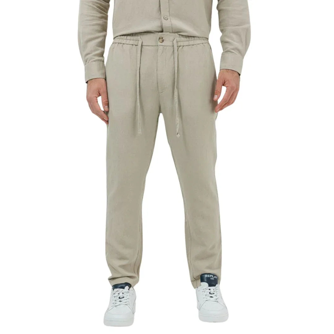 M LINEN LONG PANTS 25269811 STONE 02