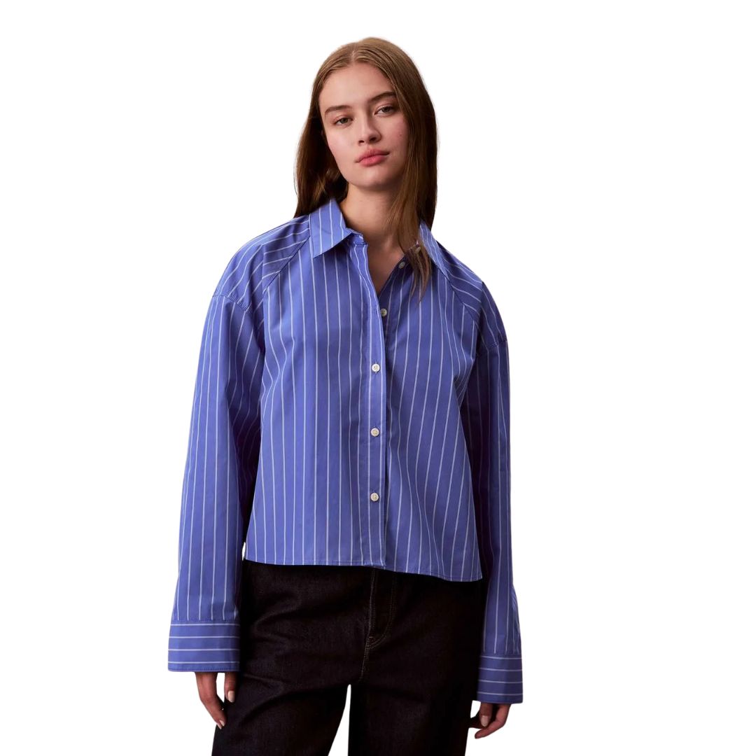 LV047C118G XNS YD STRIPE BOXY CROPPED SHIRT