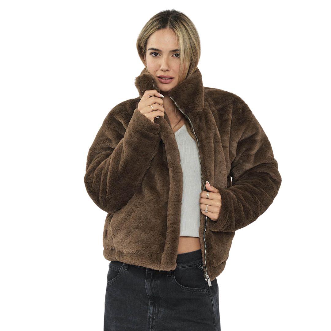 FUR JKT 26172831 BROWN 56