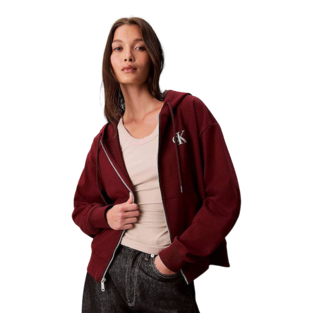 CK LV047B270G WCV MONOLOGO FRENCH TERRY FZ BF HOOD