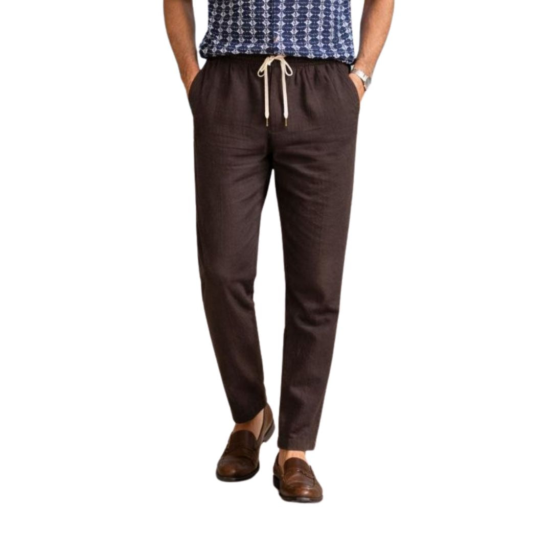 GIANNI LUPO מכנס פשתן FJ3270 S26 BROWN