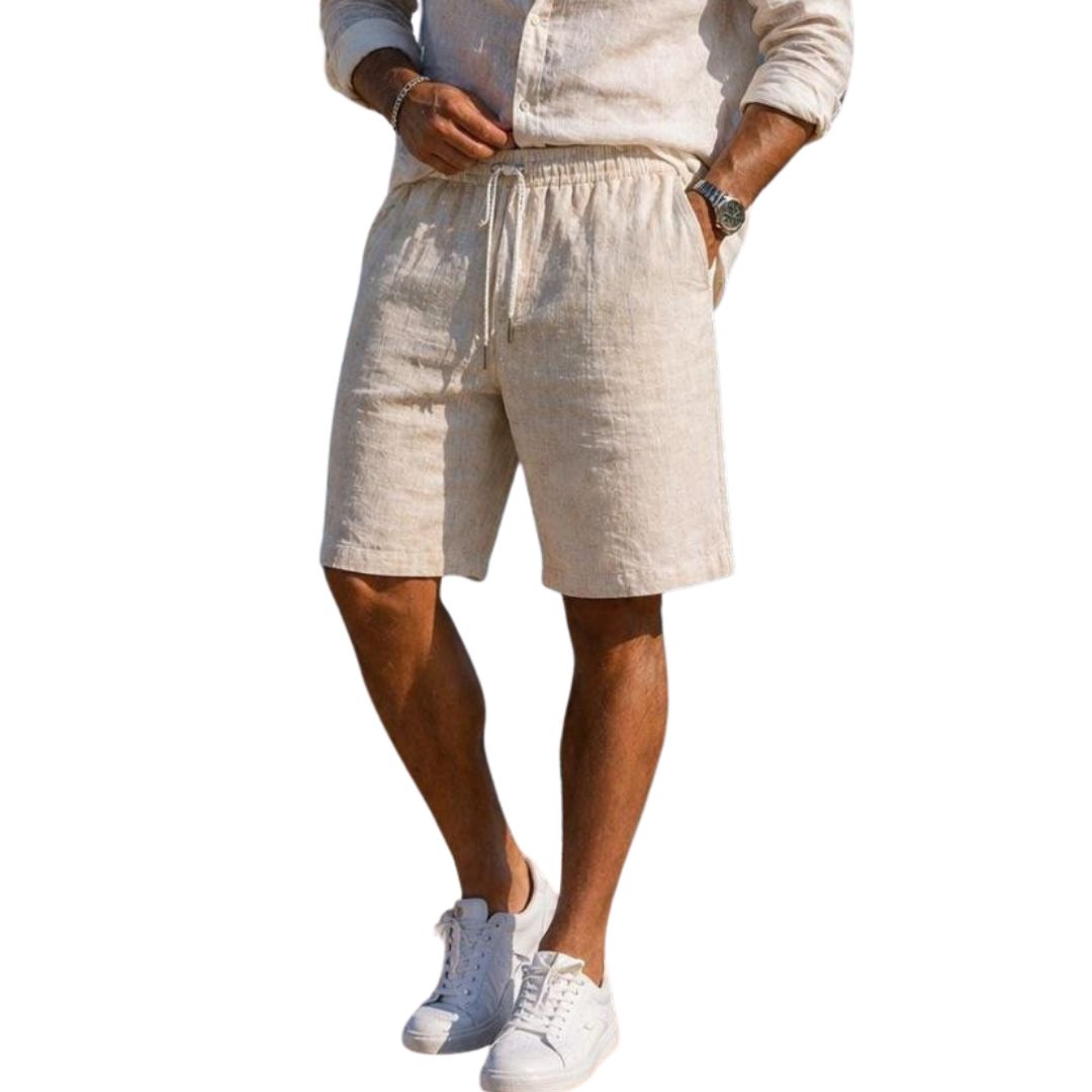 GIANNI LUPO מכנס קצר פשתן FJ3269 SAND