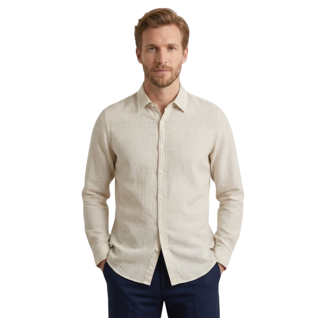BUS158 YN CLOUD BUTTON SHIRT BROWN