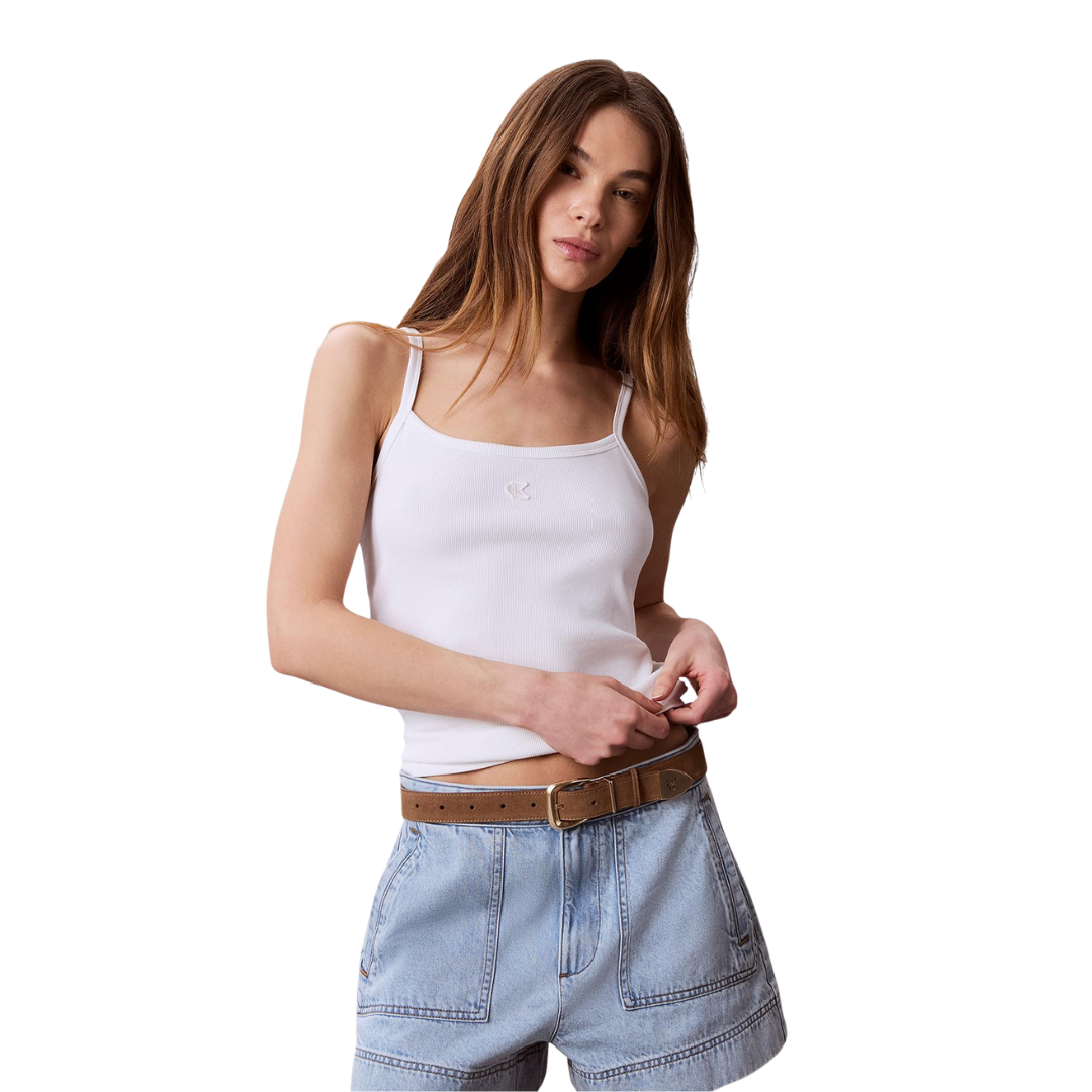 LV047G208G YAF SL 2X2 BABY RIB STRAP TANK