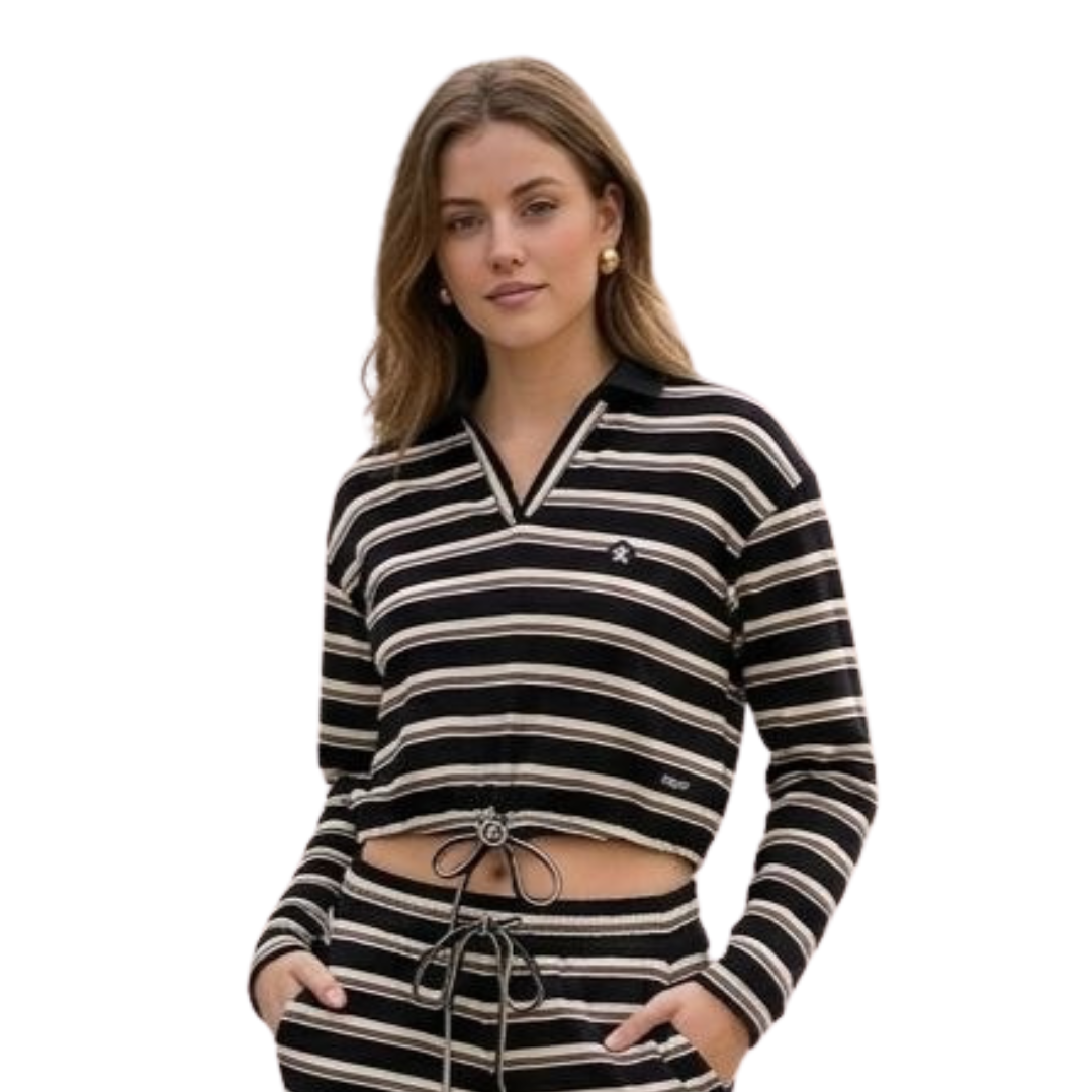 W JERSEY LS POLO SHIRT 27173880T BLACK 99