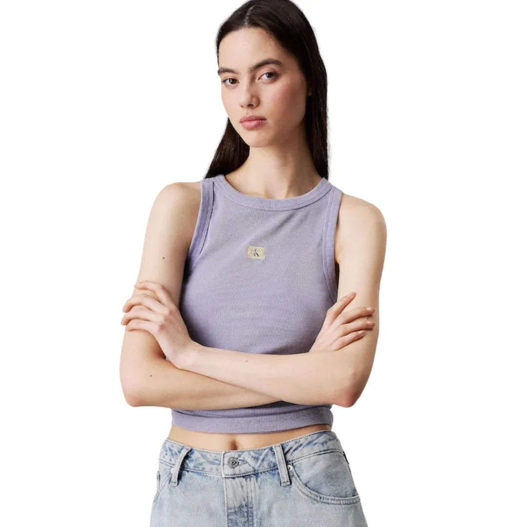 WASHED WOVEN LABEL RIB TANK TOP J20J225311 VFV
