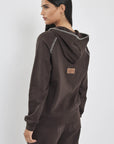 CVC ZIPPED HOODED JKT 26173857T DK.BROWN 57