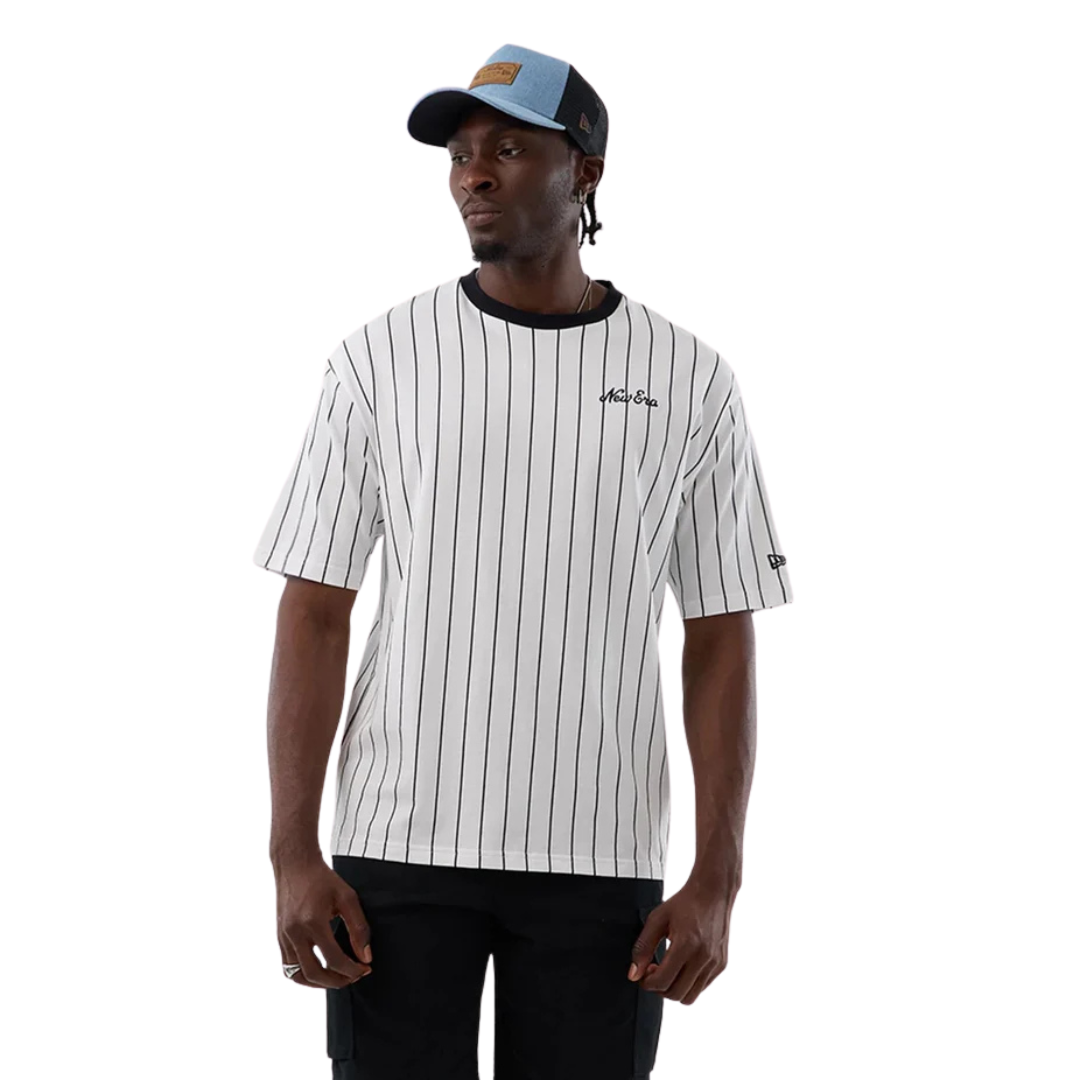 60856140 Pinstripe Oversize Tee New Era - WHI/NVY