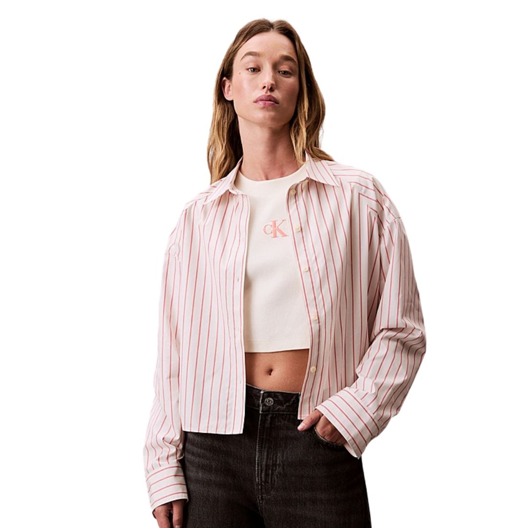 LV047C118G XNR YD STRIPE BOXY CROPPED SHIRT