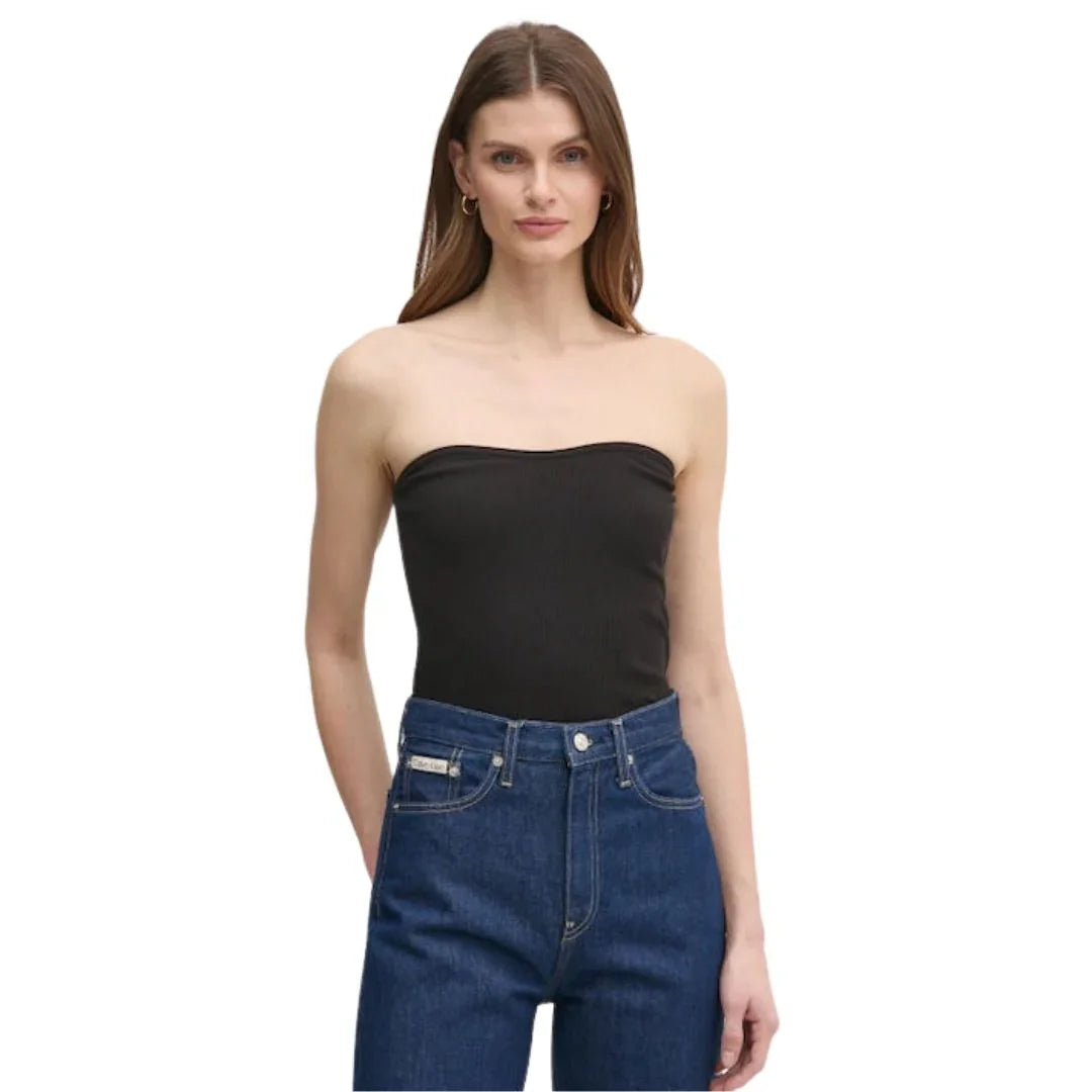 WOVEN LABEL RIB SLEEVELESS TOP J20J225310 BEH