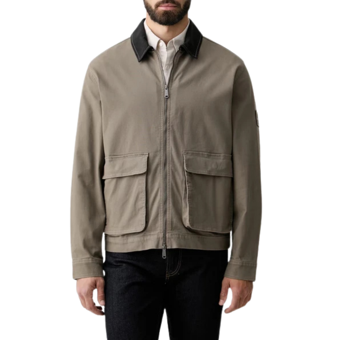 LV04RG400G PAY LS MATTY CANVAS CONTRAST COLLAR