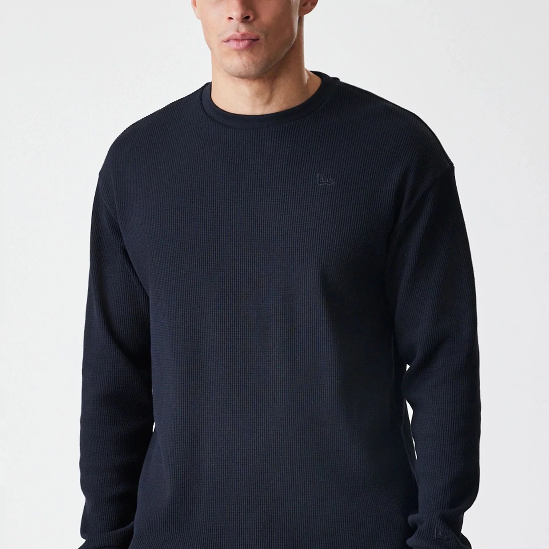 NE LS WAFFLE TEE NEWERA BLK 60758779