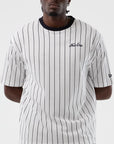 60856140 Pinstripe Oversize Tee New Era - WHI/NVY