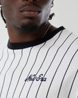 60856140 Pinstripe Oversize Tee New Era - WHI/NVY