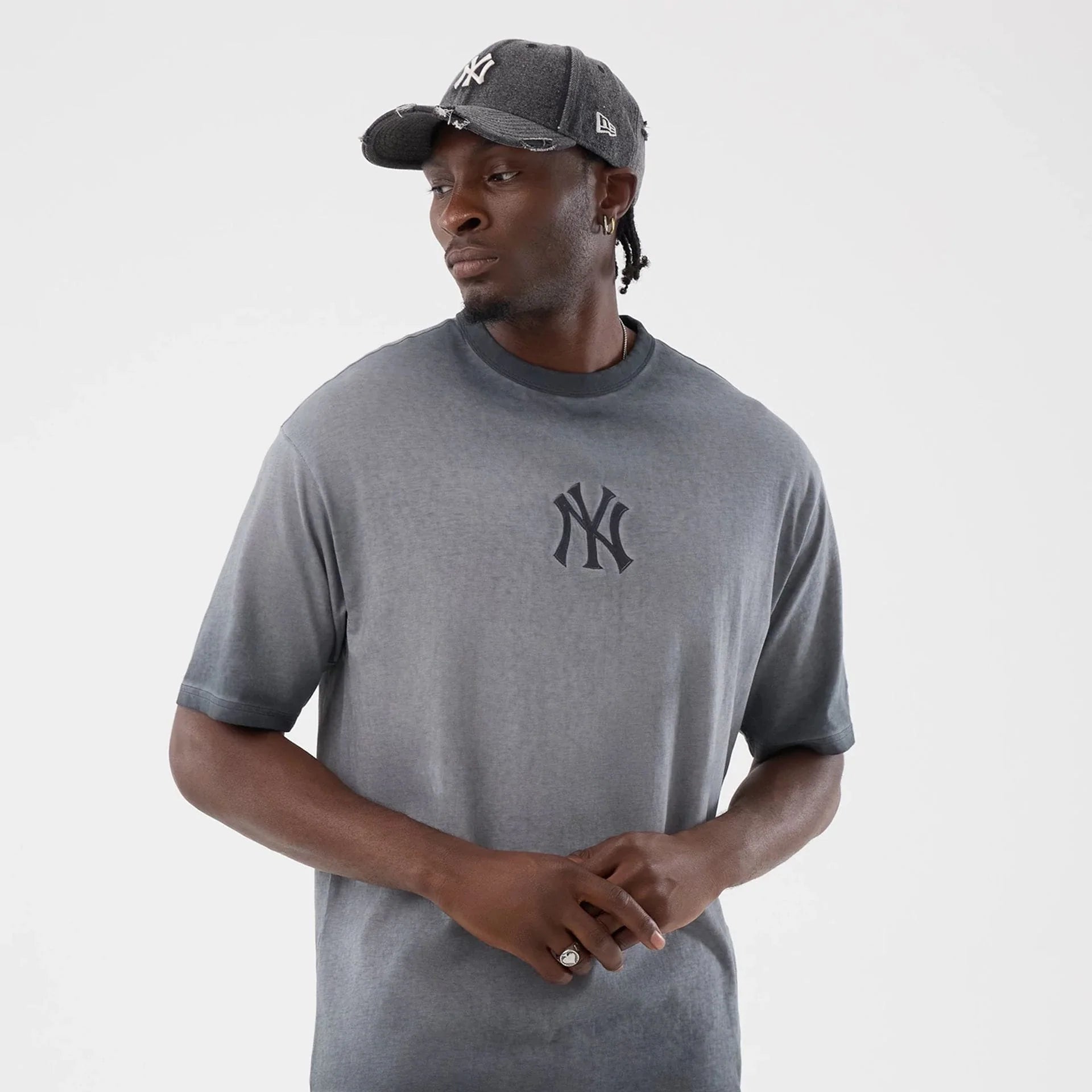 60856162 MLB Washed Logo Tee NY Yankees - BLK