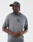 60856162 MLB Washed Logo Tee NY Yankees - BLK