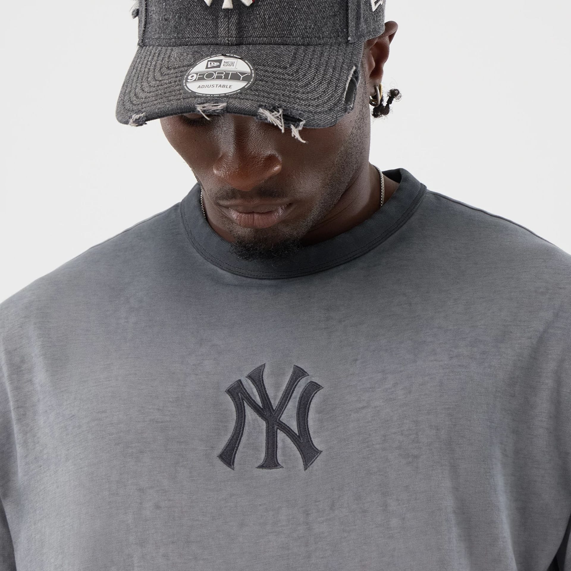 60856162 MLB Washed Logo Tee NY Yankees - BLK